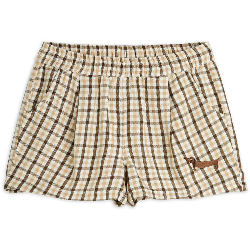 Køb Mini Rodini Beige Gingham Woven Shorts