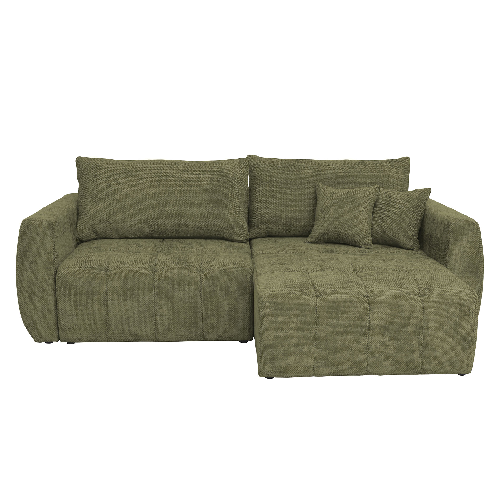 Big Sofa - olive - mit Staukasten und Liegefunktion - 245 cm