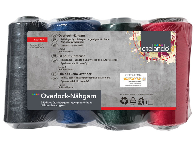 Overlocknaaigaren, set van 4