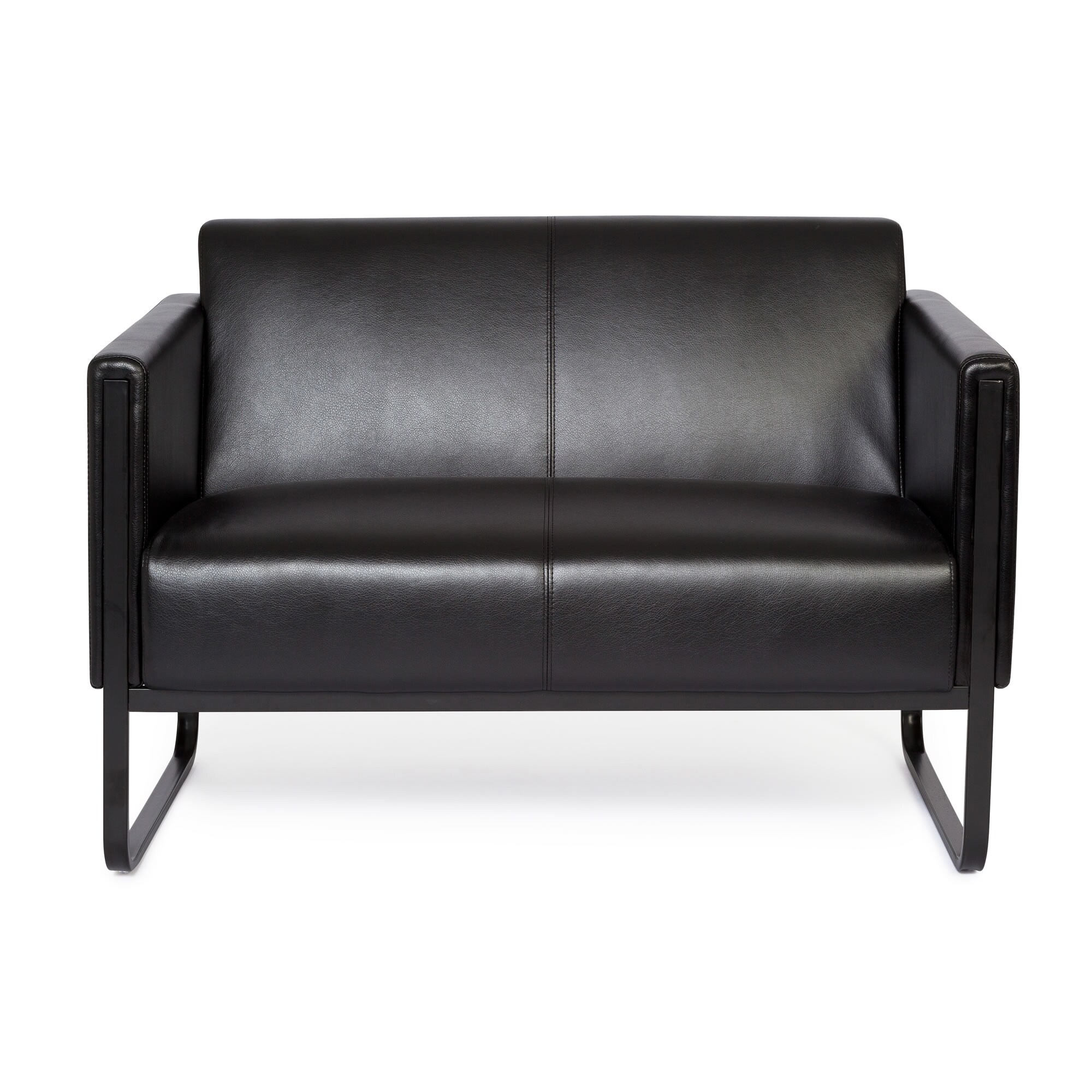 Lounge Sofa BALI BLACK Kunstleder mit Armlehnen hjh OFFICE