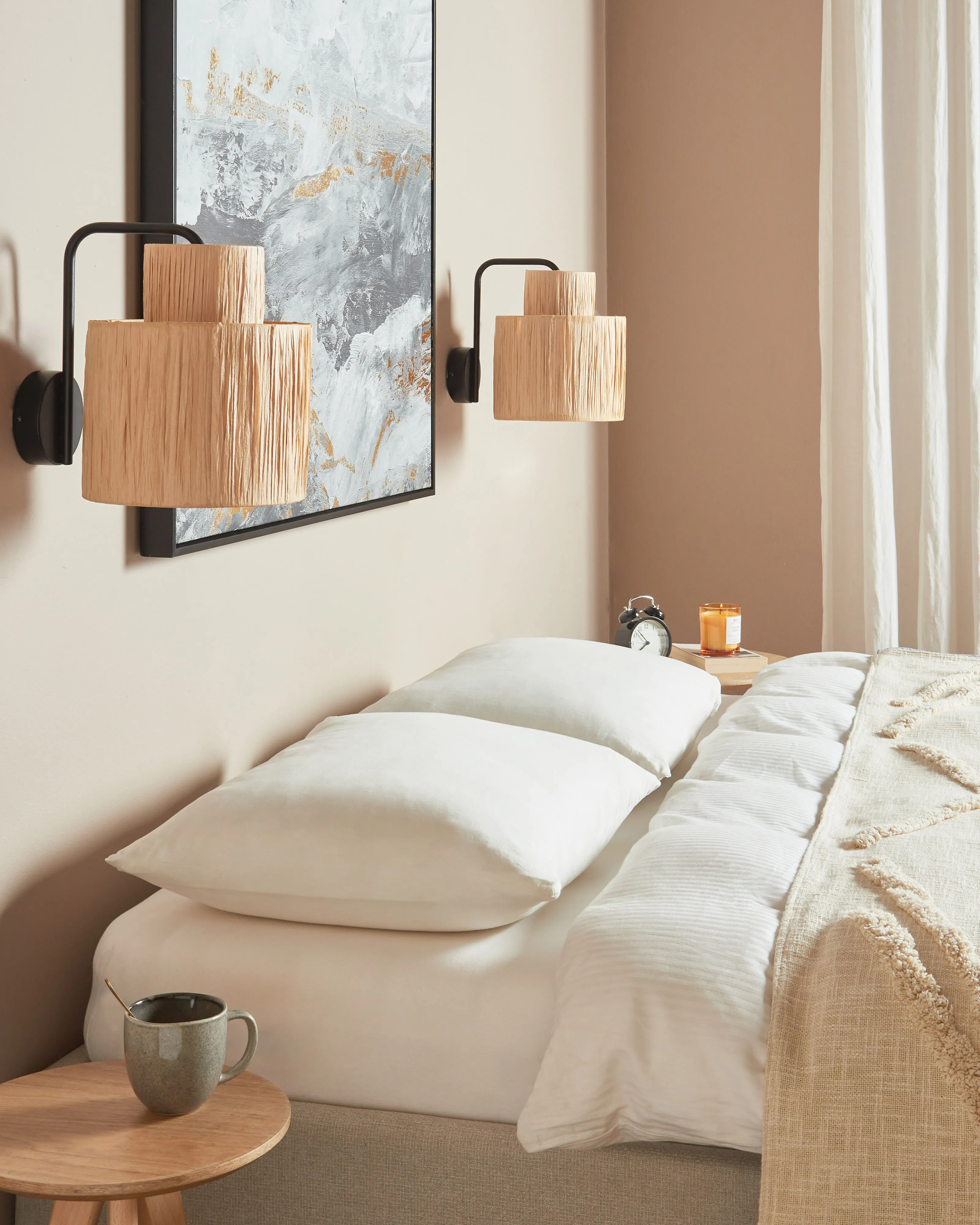 Set van 2 wandlampen SHINFA Wicker Natuurlijk