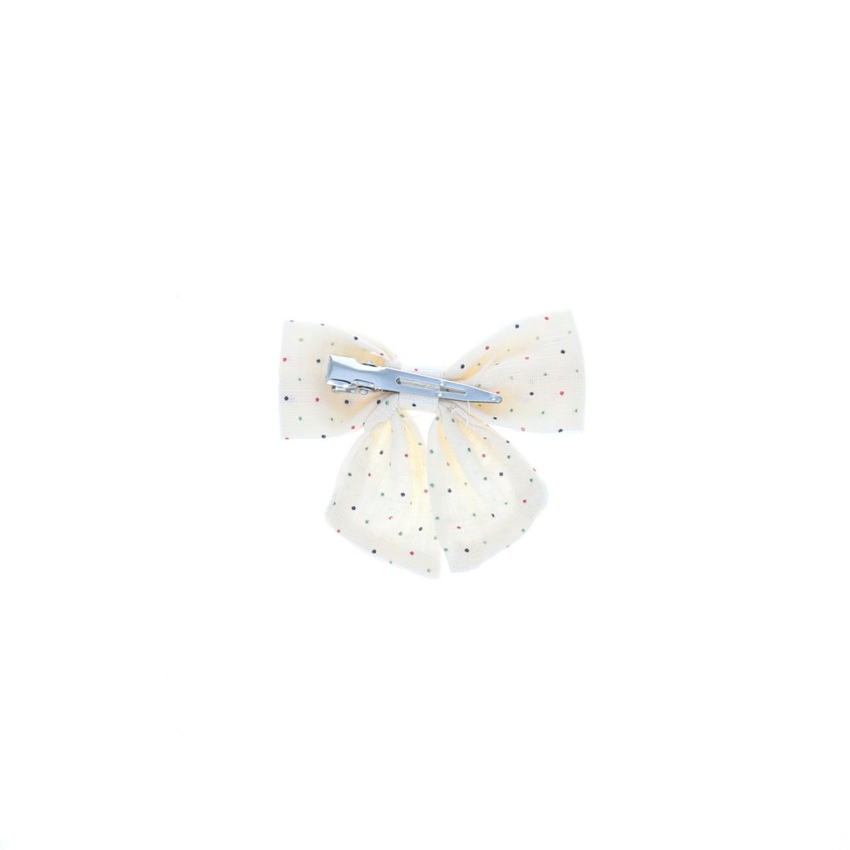 Lot de 2 barrettes à nœud crème à pois  Roodoudou