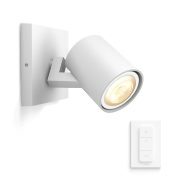 Philips Hue opbouwspot Runner wit - warm tot koelwit licht 4.2W - 1 spot met dimmer switch