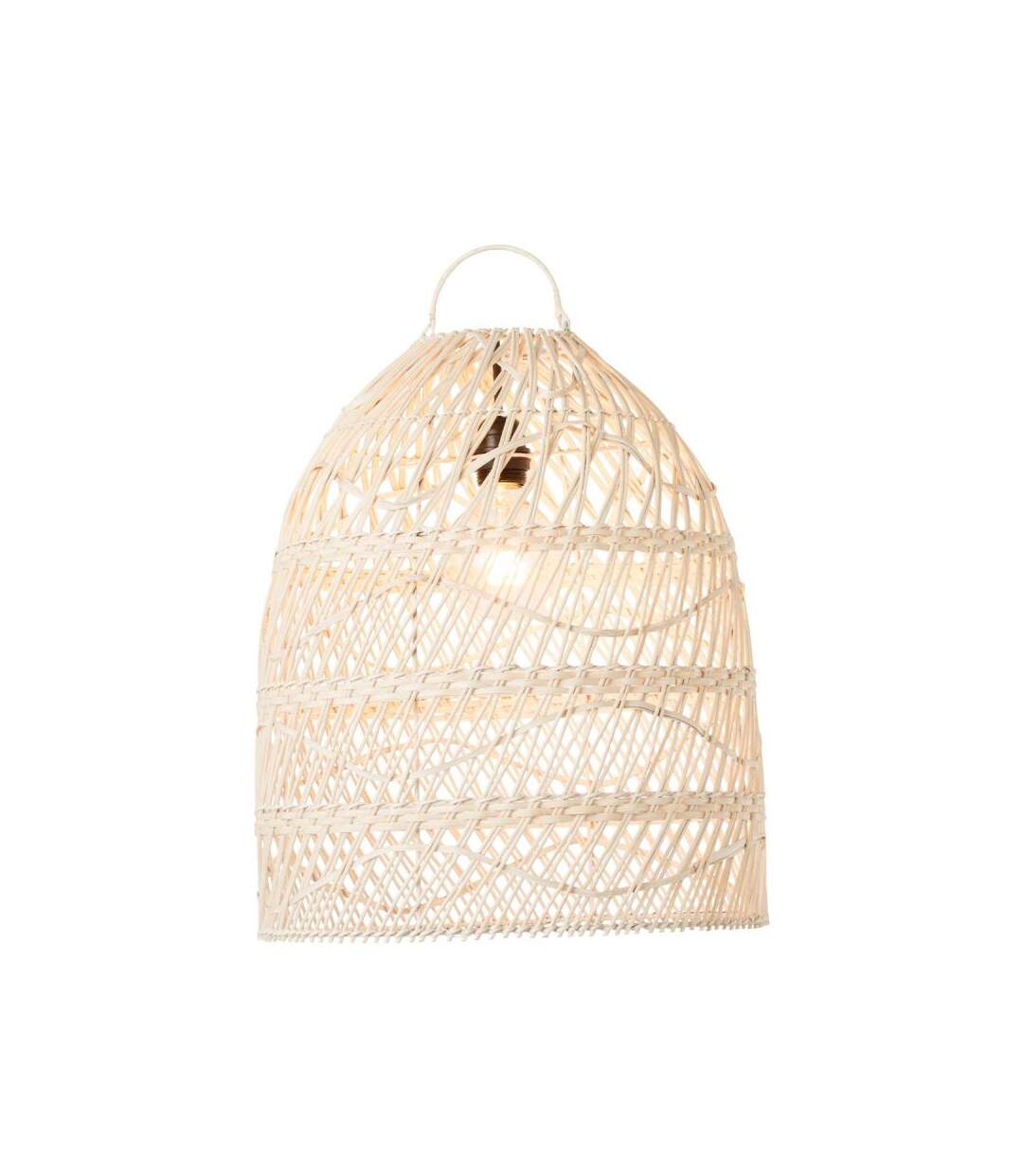 Paris Prix - Abat-jour En Rotin vague 50cm Blanc