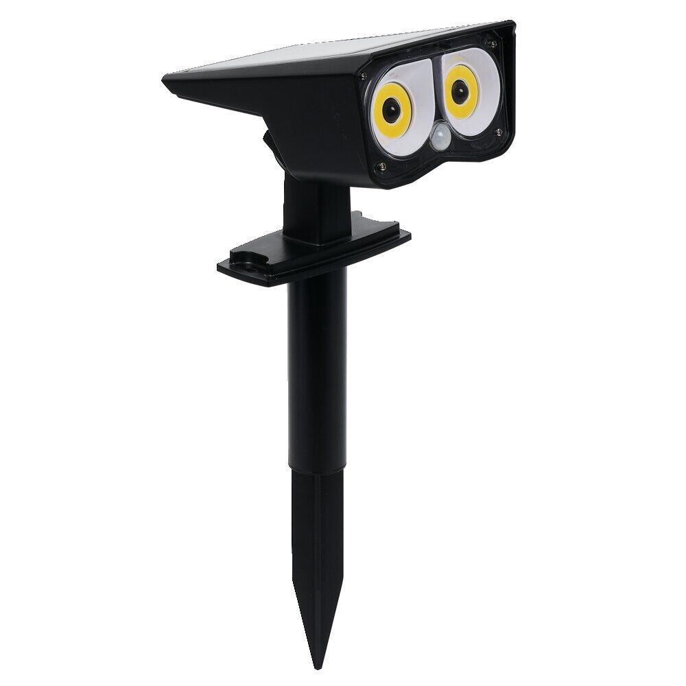 Lampe solaire à planter ou visser plastique noire batterie 3,7V