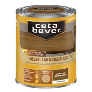Cetabever meubellak natuurlijk effect brown wash 750 ml