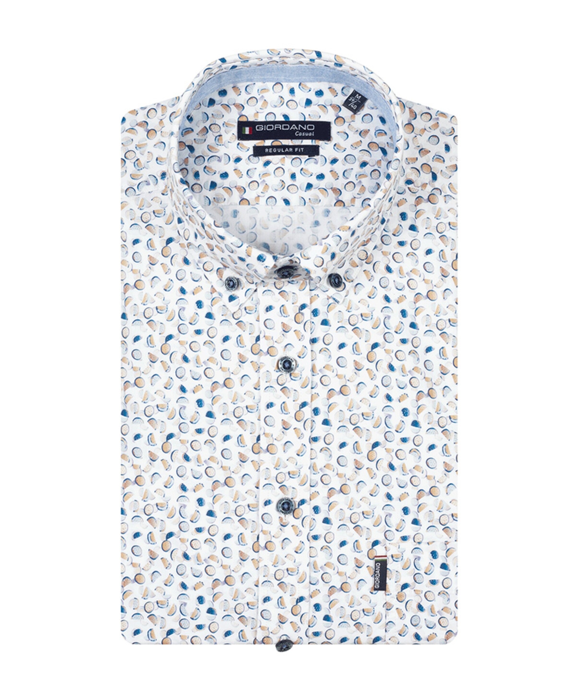 Giordano Heren overhemd lange mouw beige