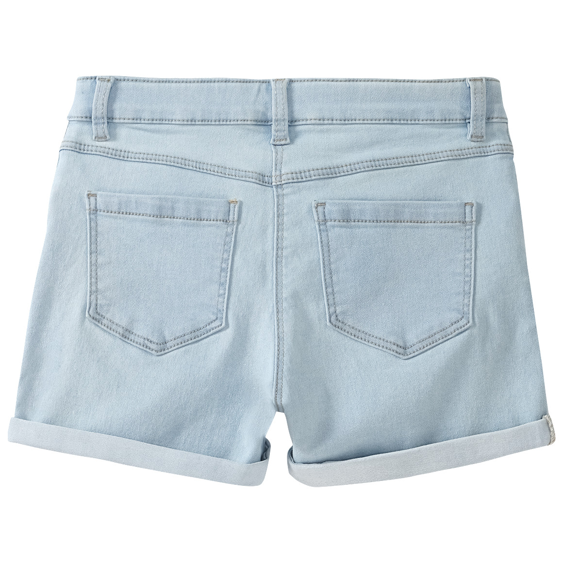 Famy 3 Mädchen Jeansshorts im Five-Pocket-Style dunkelblau / blau / hellblau