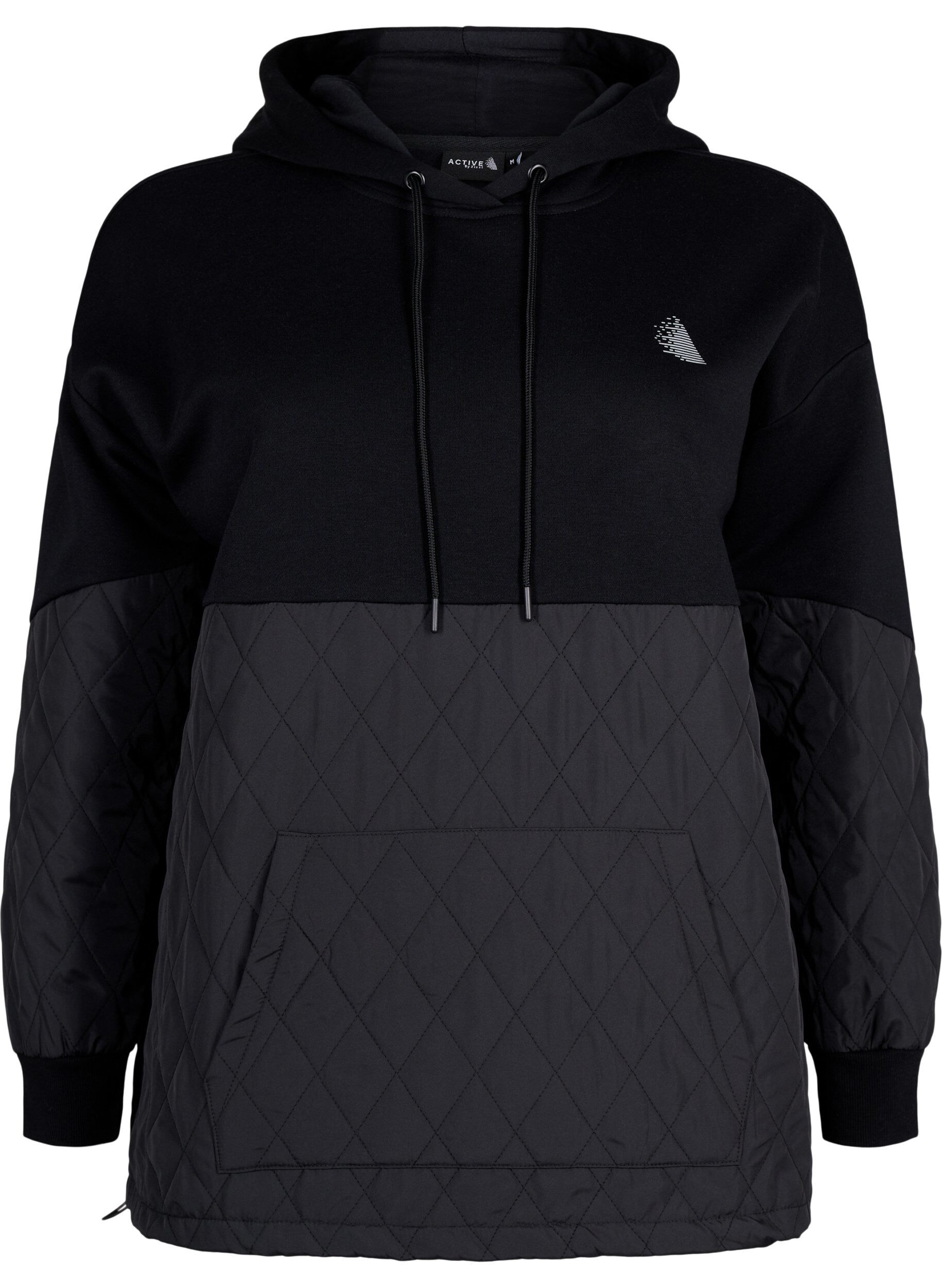 Sweatshirt med hætte og quilt