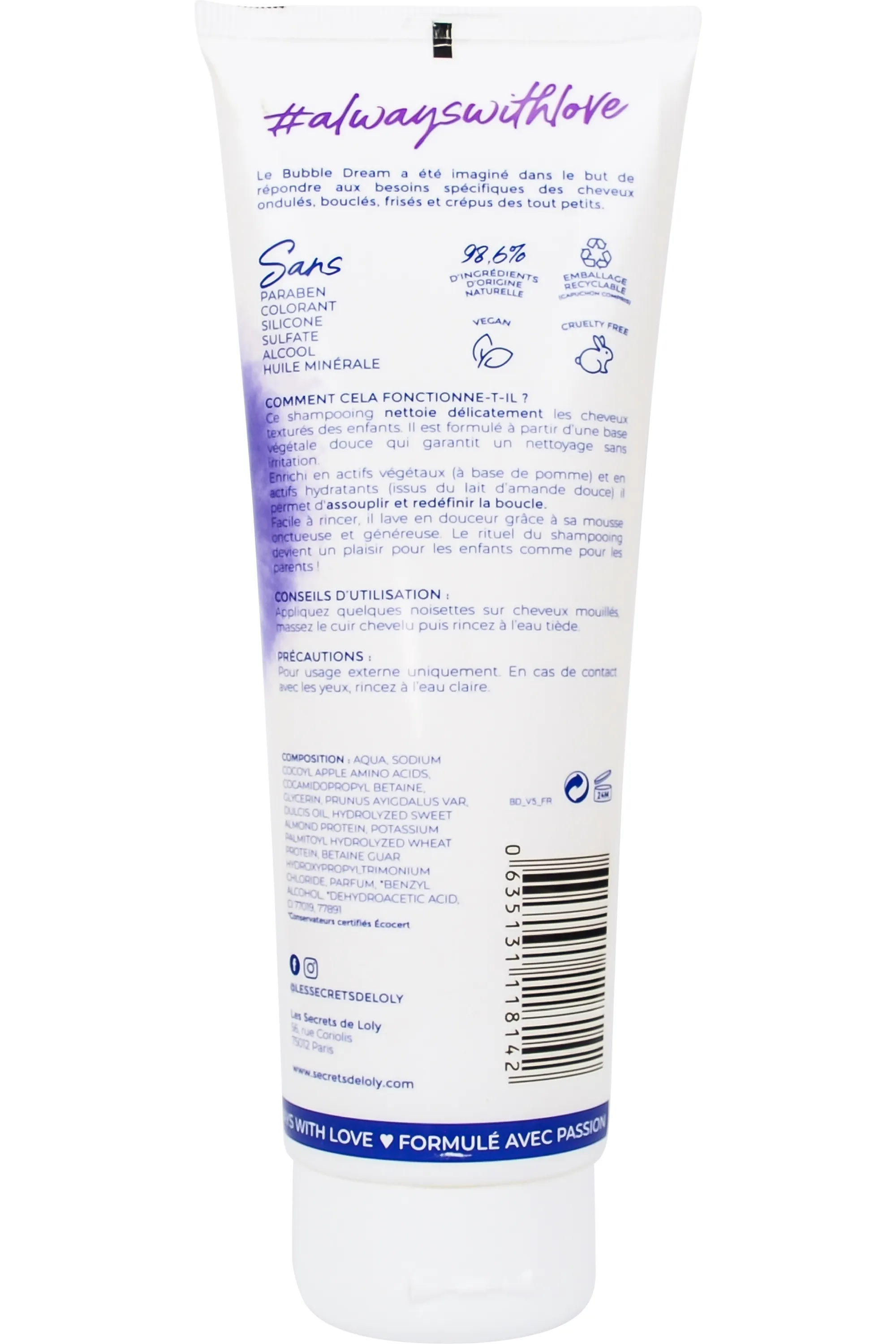 Les Secrets de Loly Shampoing doux enfant Bubble Dream-250 ml