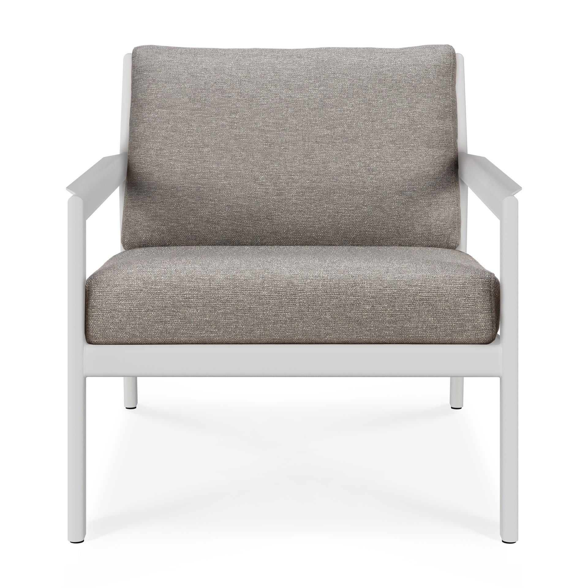 Teak Jack loungestoel - wit aluminium - compleet - mocha kussens
