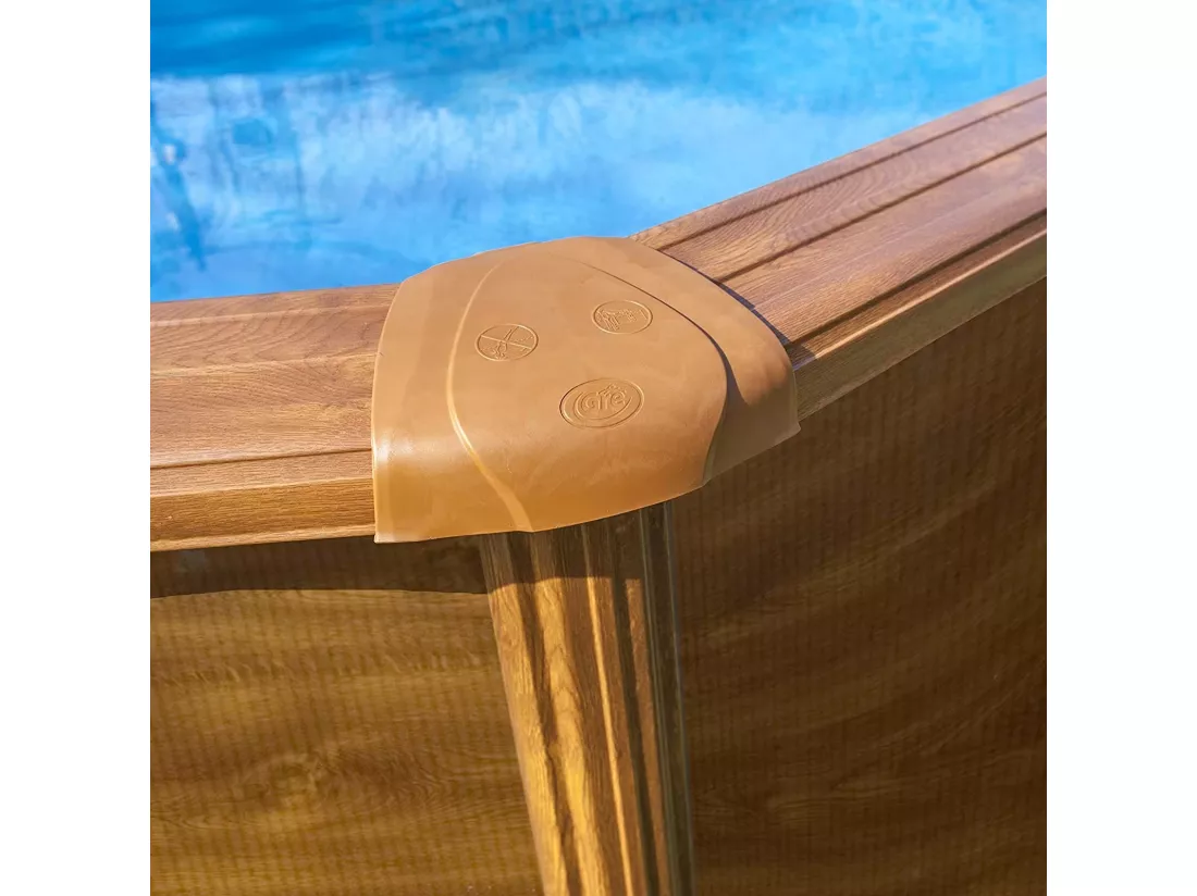 Piscine acier aspect bois Gré Pacific ronde 3,70 x 1,22 m - Gré