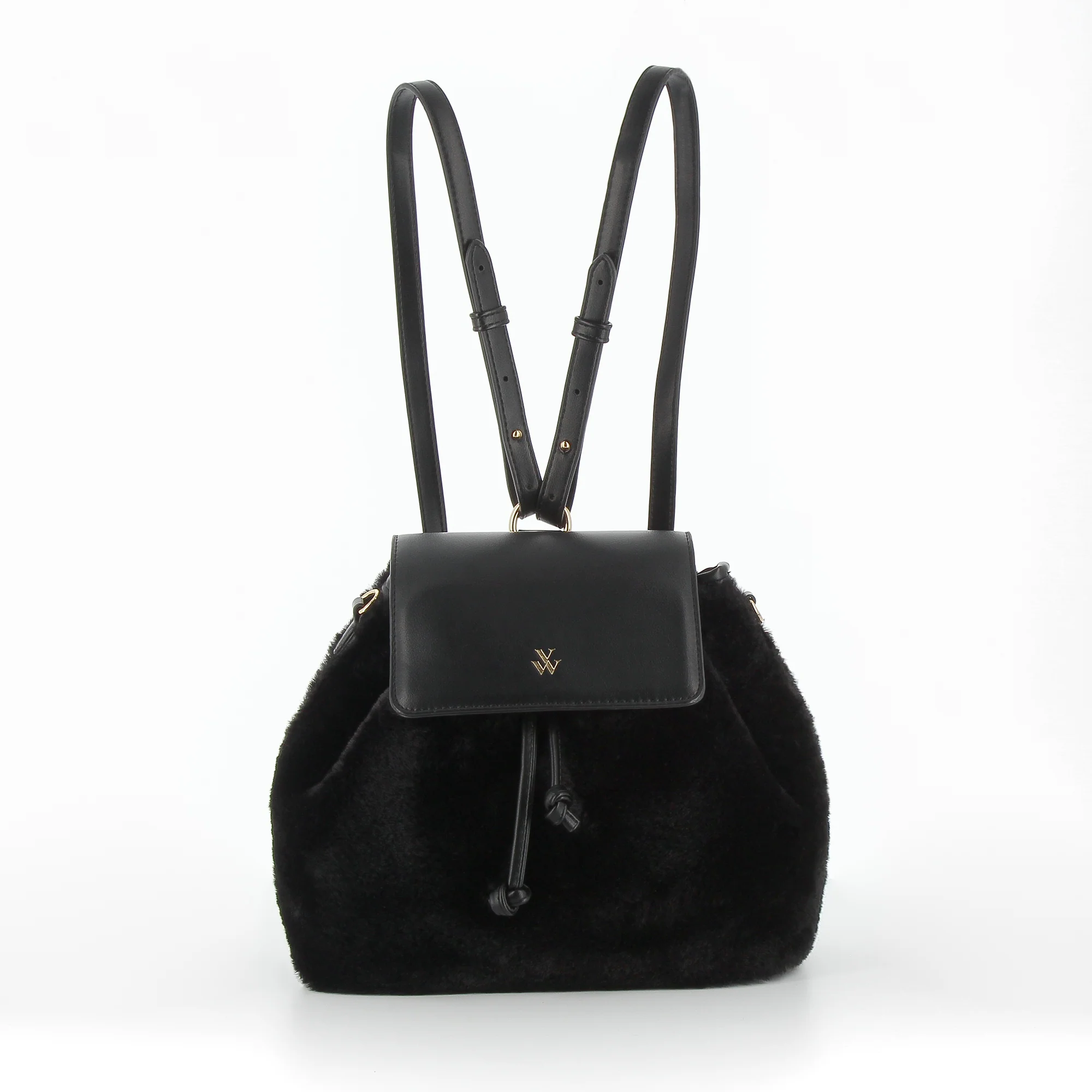 Sacs-Sac à dos Edith noir en fausse fourrure