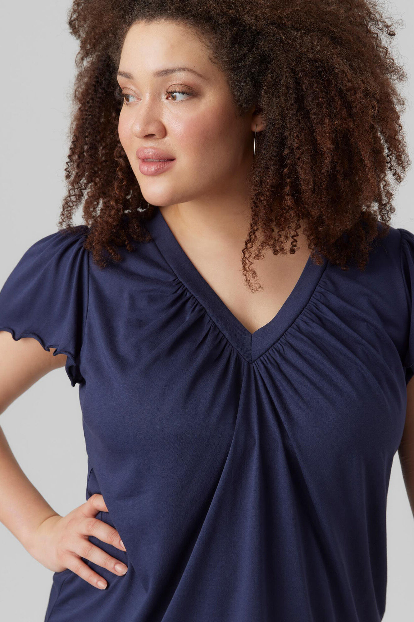 Camiseta básica de manga curta Curve - Azul Marinho