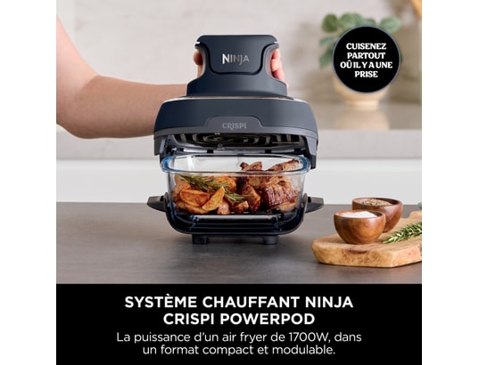 NINJA - Friteuse à air chaud sans huile Crispi Airfryer en verre FN101EUGY