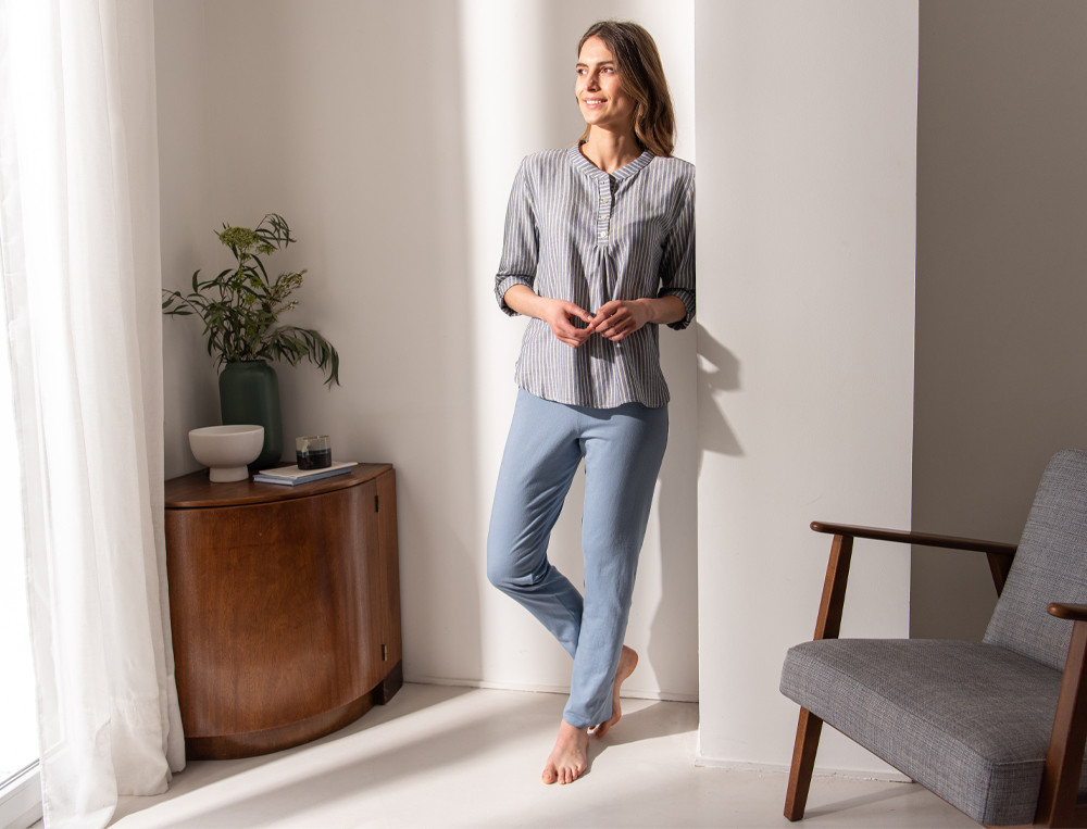 Pyjama femme-Reflets bleus