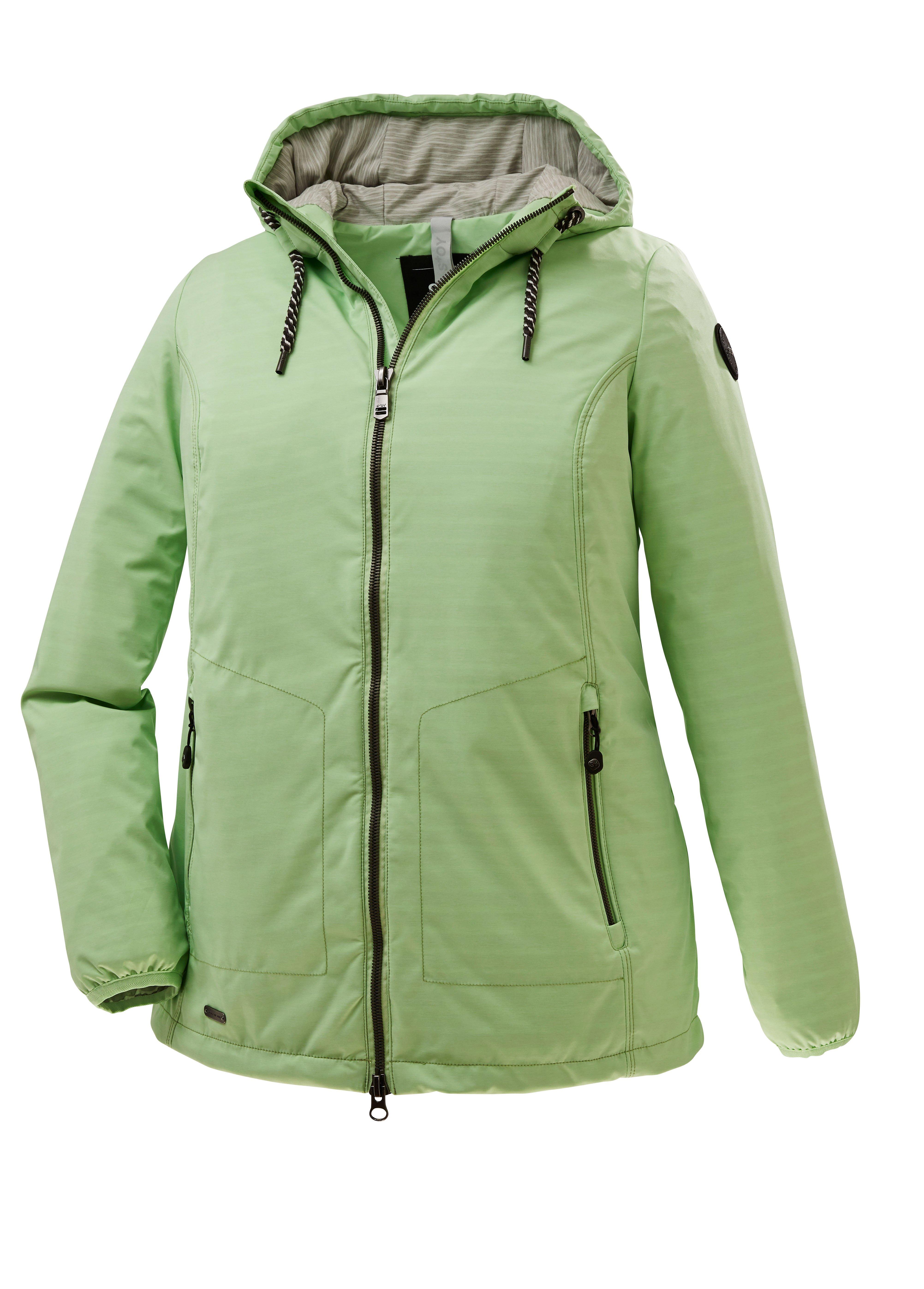Softshelljacke mit regulierbarer Kapuze und Saum