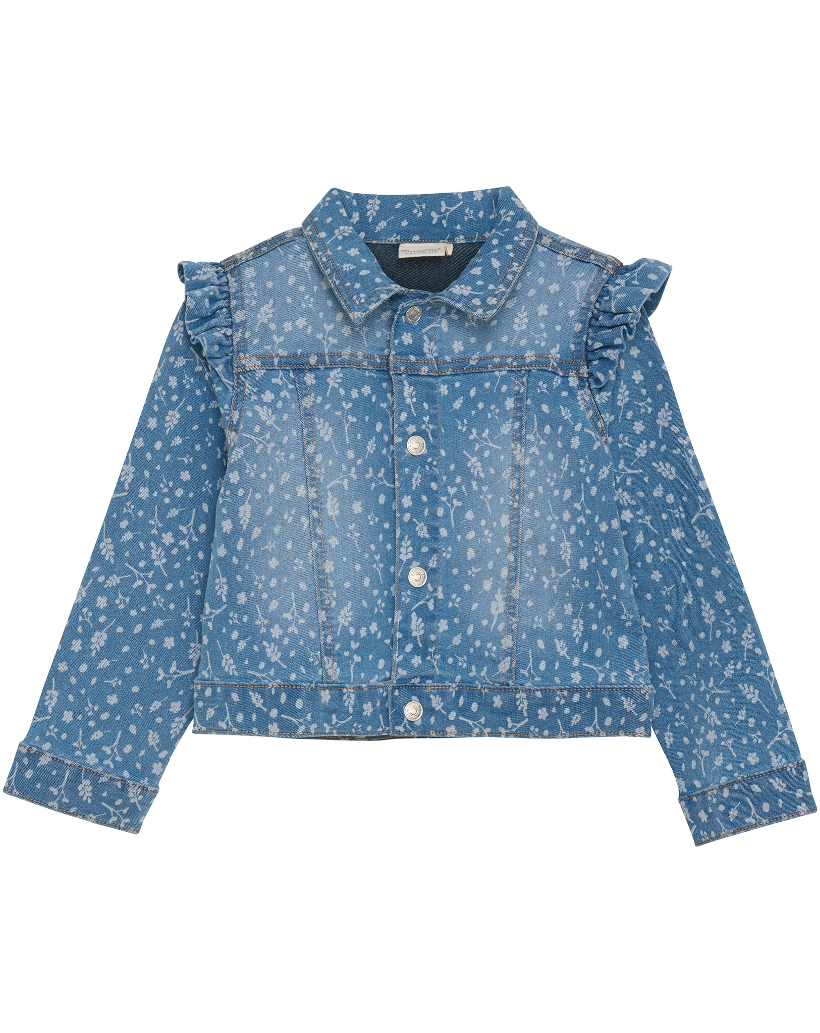 Jeansjacke FLOWERS in china blue