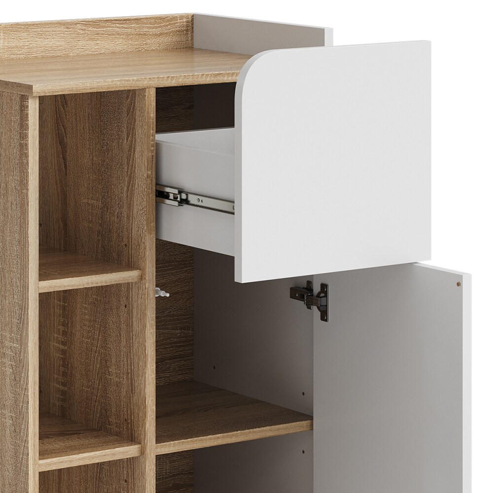Vicco Unterschrank Karen 50 x 90 cm, Sonoma Weiß, schmaler Badschrank, Badezimmer, modern