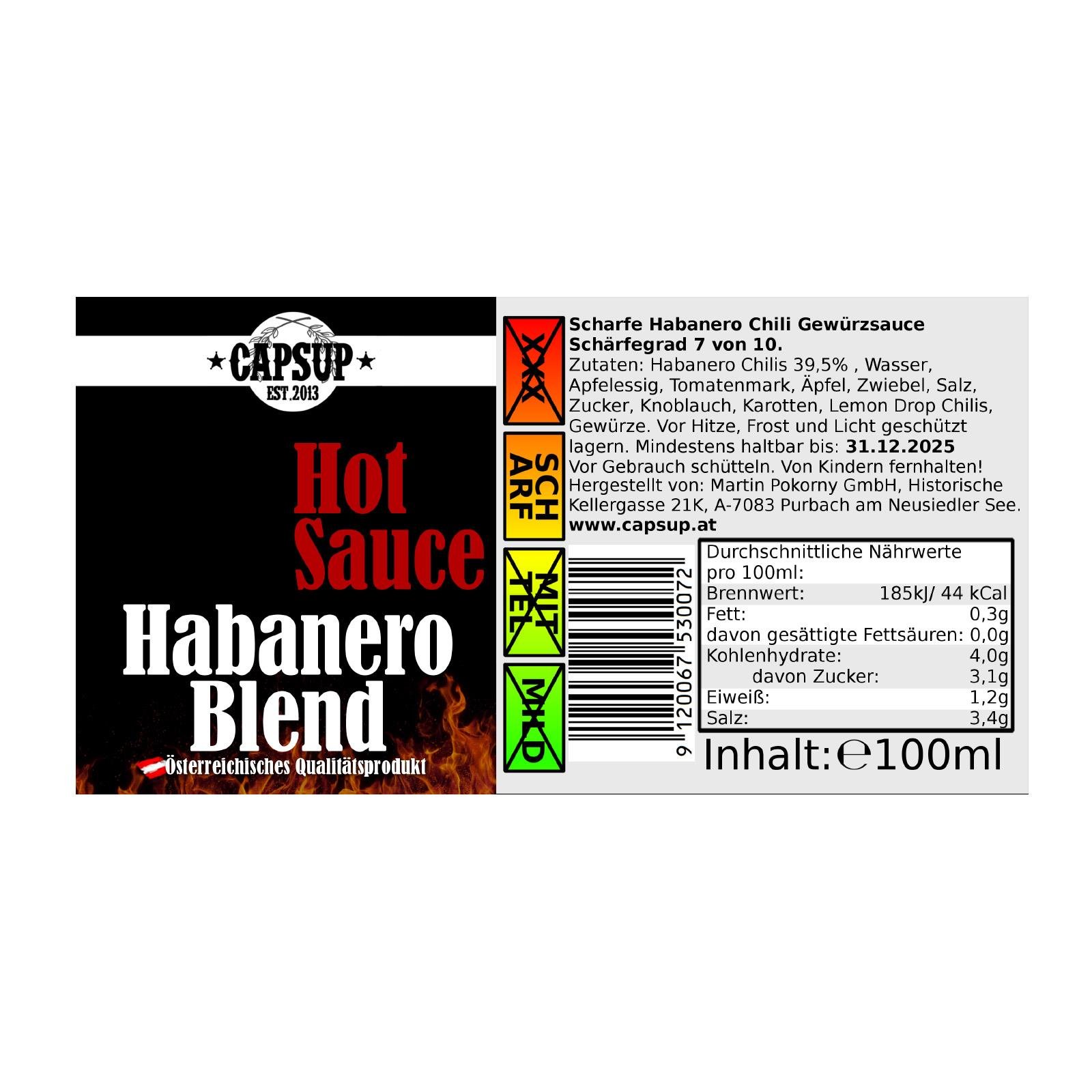 Capsup Hot Sauce Habanero Blend