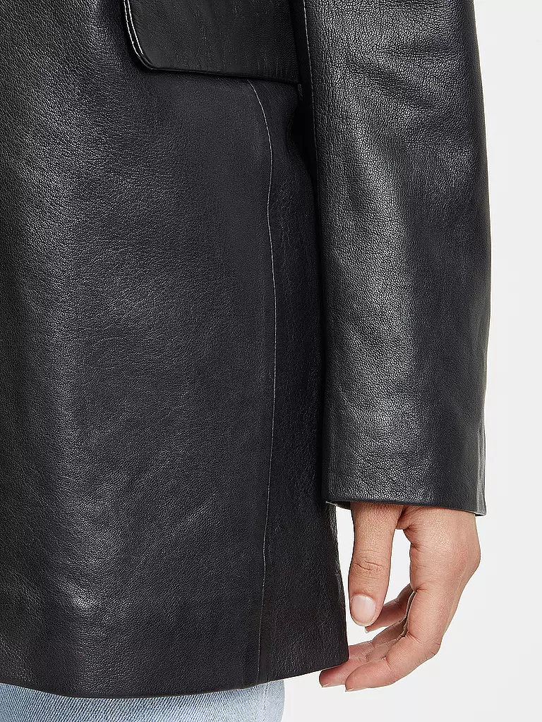 GIPSY BY MAURITIUS Lederblazer Oversized Fit schwarz