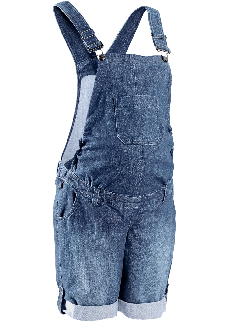 Salopette-short en jean de grossesse