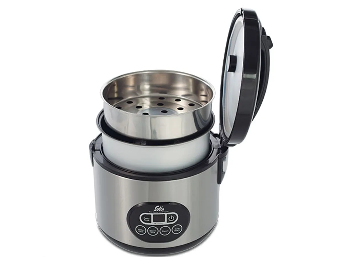 (1.2l) Rice Cooker Duo Program Typ 817 Edelstahl Reiskocher Dampfgarer Maschine inkl. Reislöffel / Messbecher (97929) - Silber