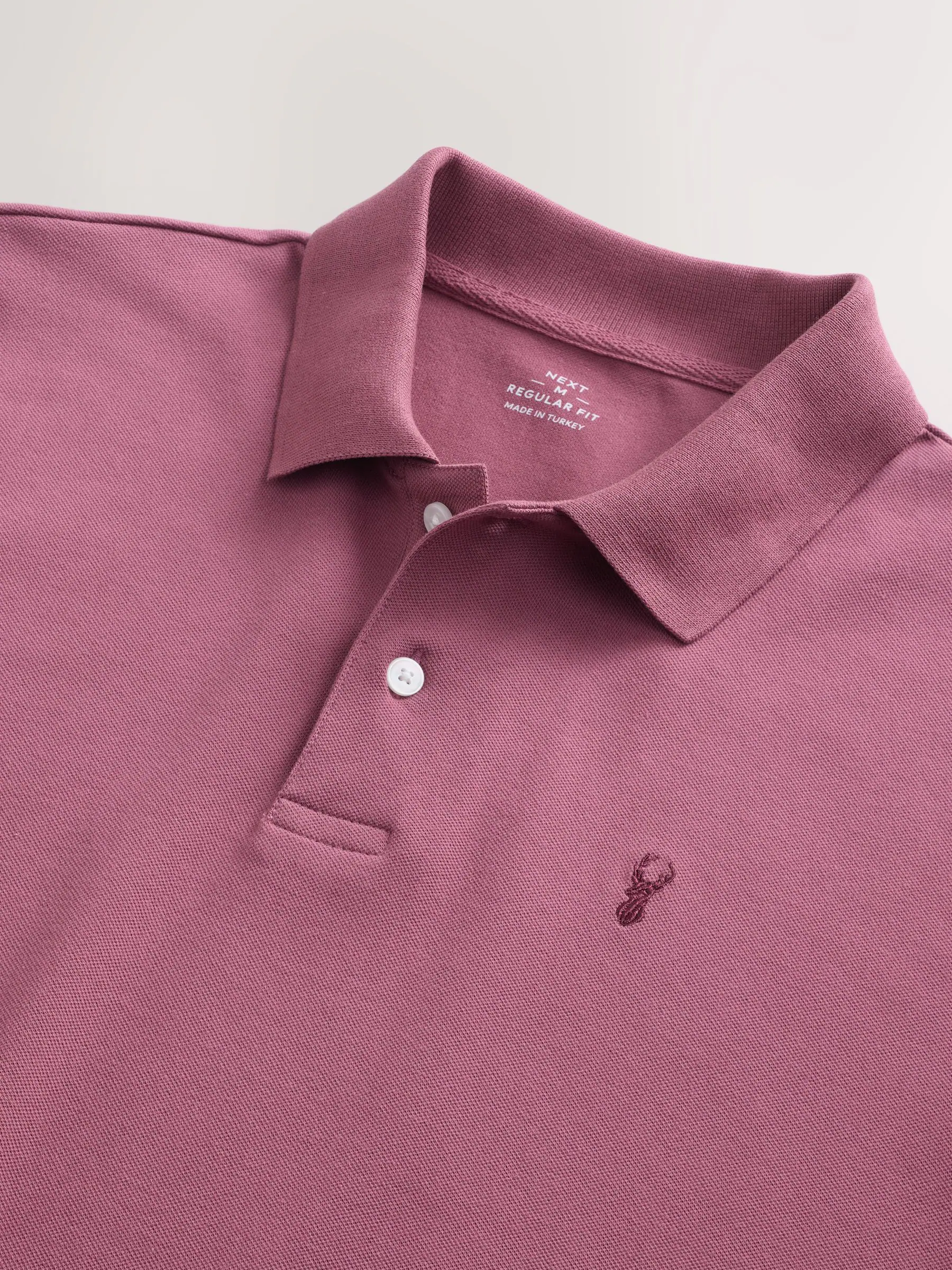 Damson roze - Normale Pasvorm - Long-Sleeve Pique Polo Shirt