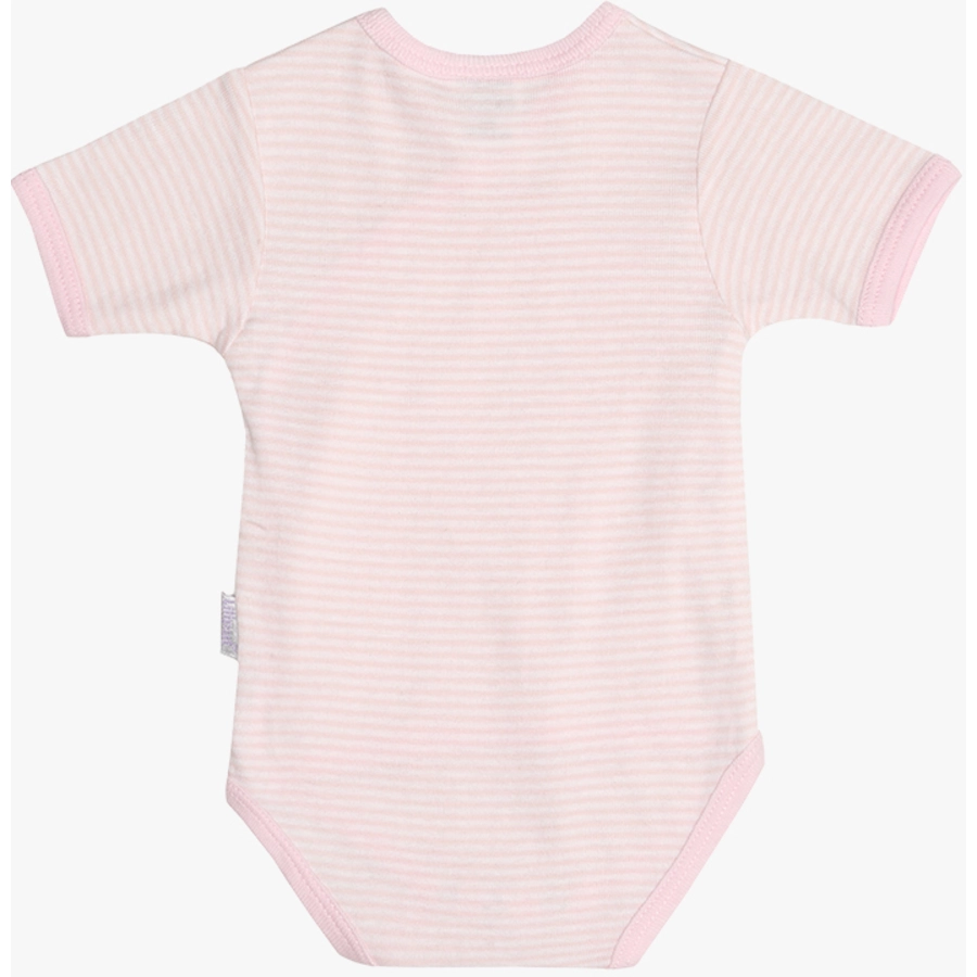Liliput Kurzarm-Wickelbody rosa geringelt