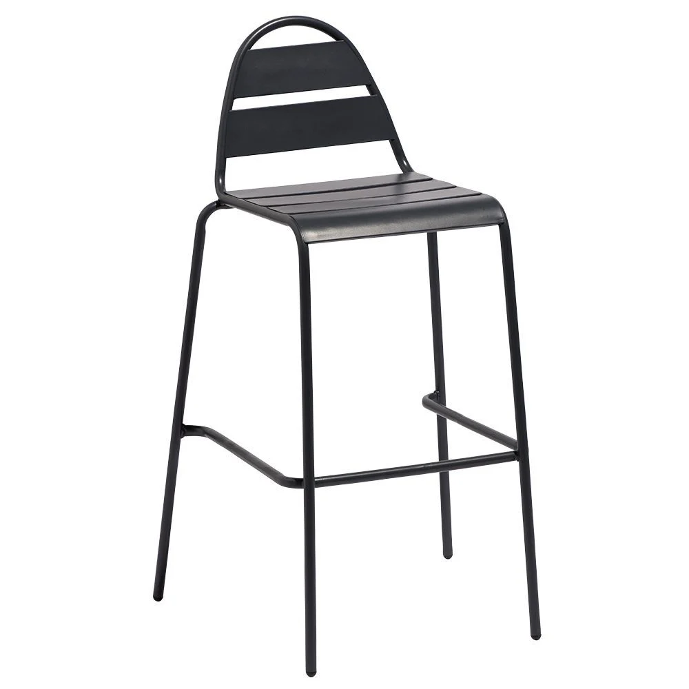 Chaise haute d'extérieur Fun métal gris 59x58xH105cm