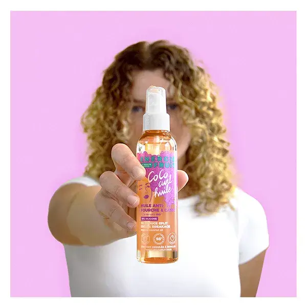 Óleo para estilizar cabelo Energie Fruit, óleo de coco e karité, 150ml