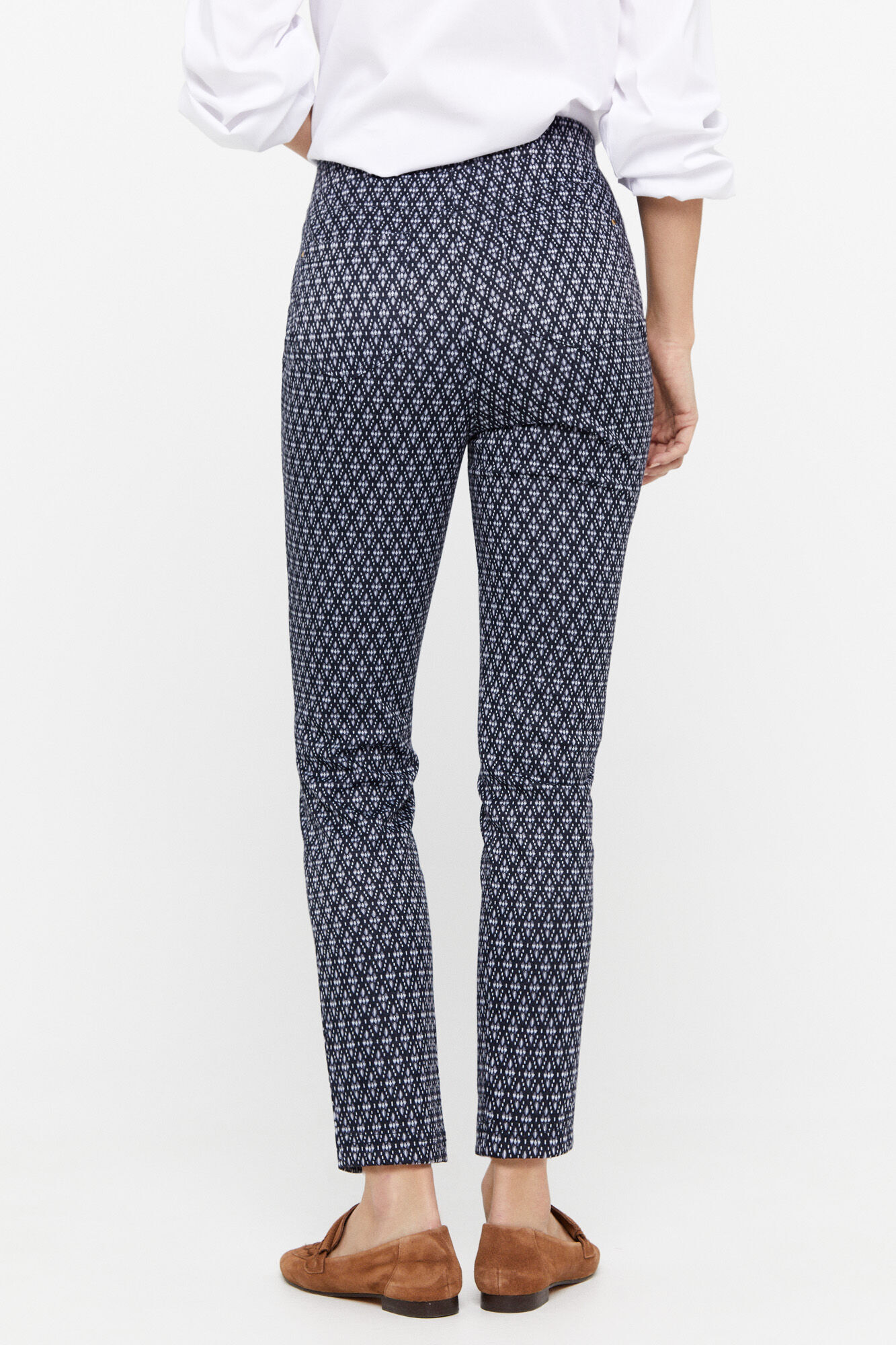 Calça legging estampada, estilo calça social - Estampa azul