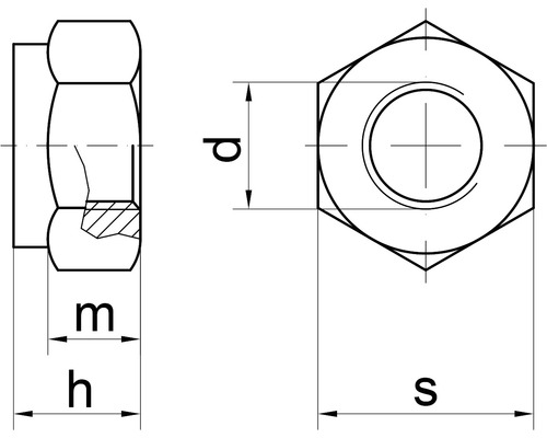 Zeskantborgmoer, zelfborgend, Reyher DIN 985 M3, verzinkt, 100 stuks