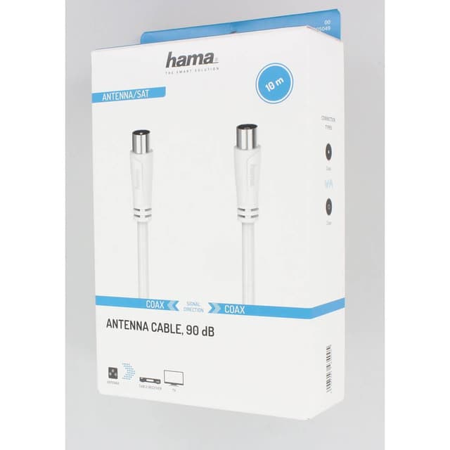 Hama 90dB antennekabel (hvid, 10 m)
