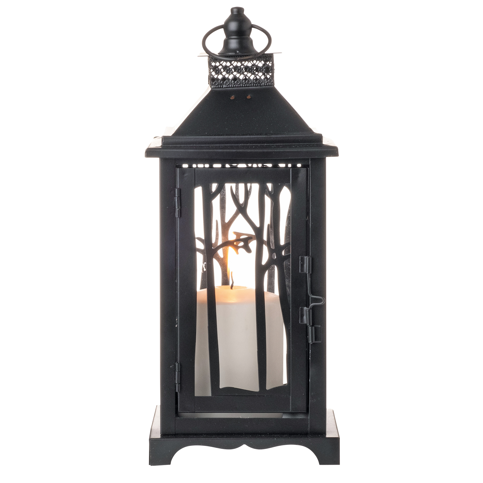Laterne - schwarz matt - 35 cm hoch