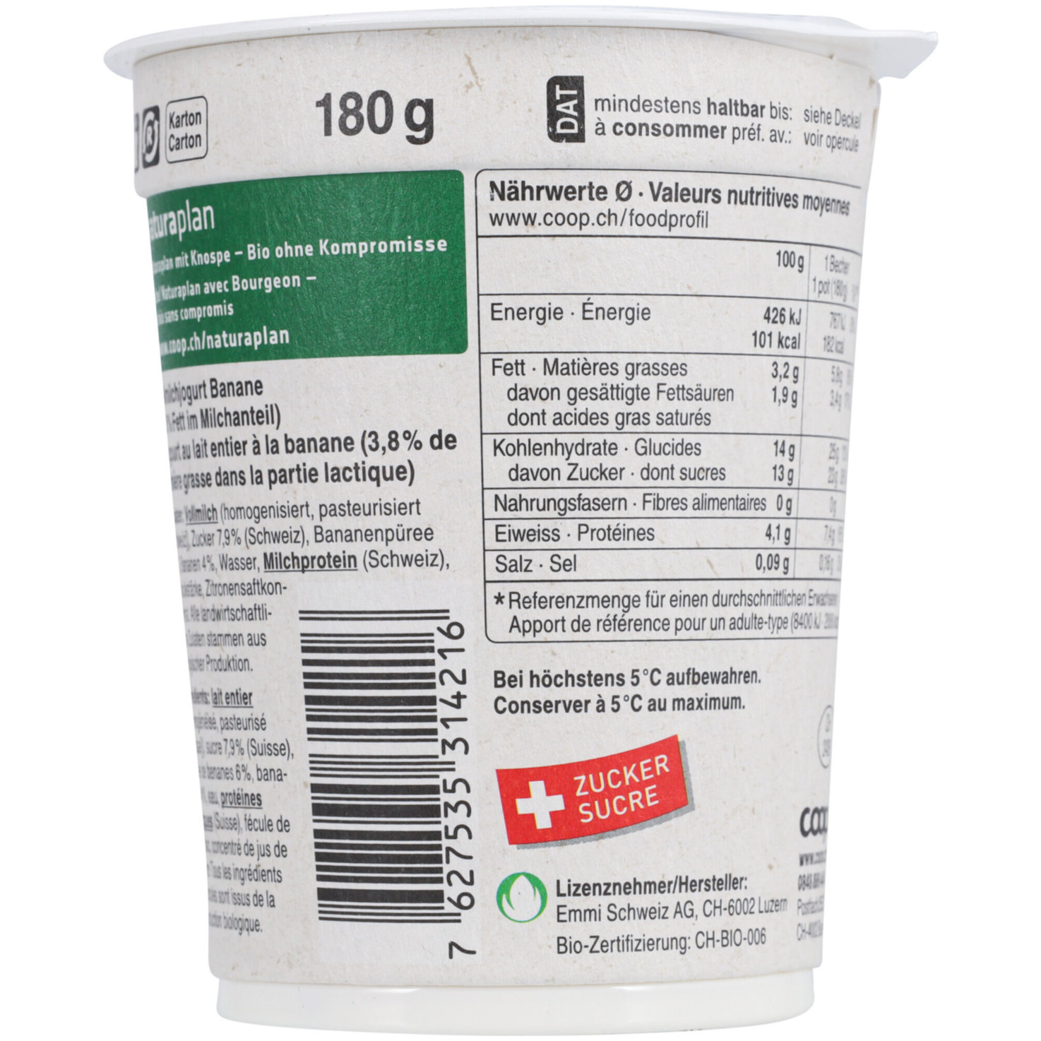 Naturaplan Bio Joghurt Banane 2x180g