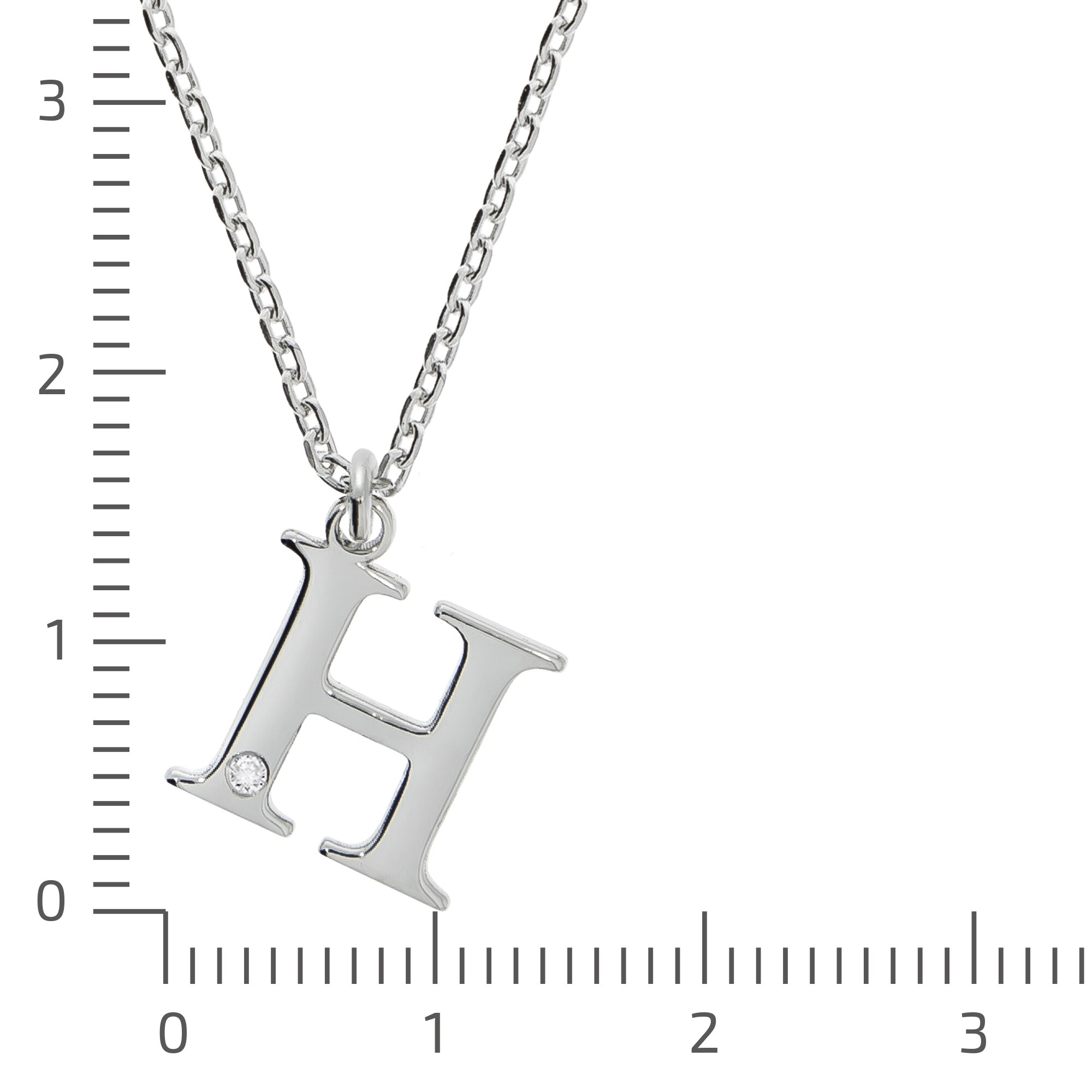 Diamonds by Ellen K. Halskette Silber 925 mit 1x Diamant 0,008ct. Buchstabe H