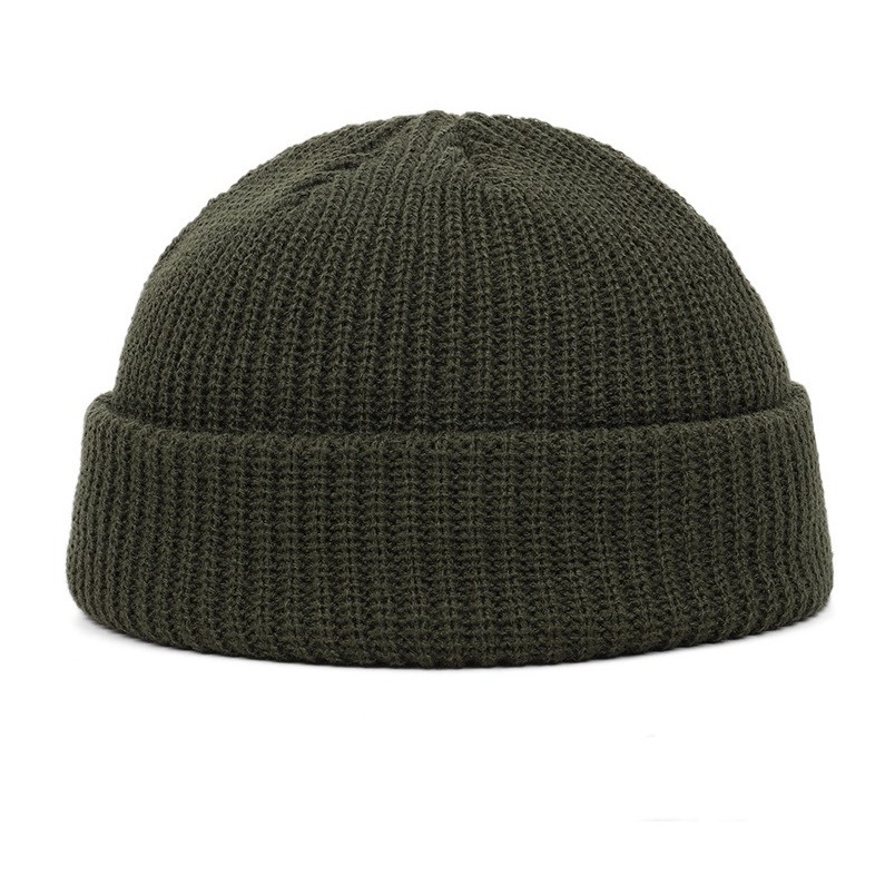 Unisex Hipster Strickmütze Beanie Winter Mütze (One Size) - Dunkelgrün