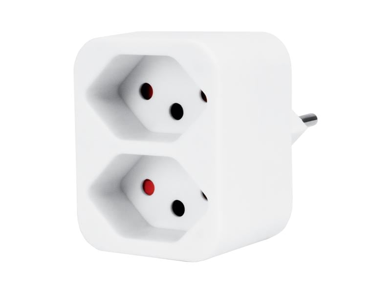 STEFFEN Mehrfachadapter 2x T13, Weiss Mehrfachstecker 2x T13 mit erhöhtem Berührungsschutz, Weiss