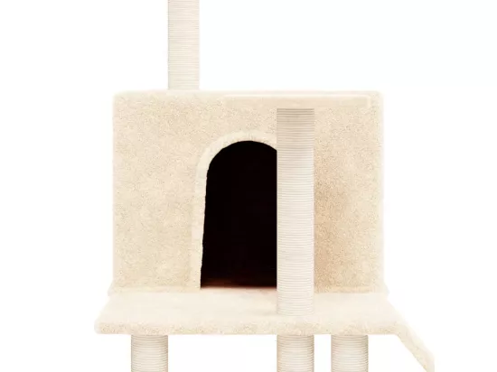 Arbre à chat avec griffoirs en sisal Crème 109 cm