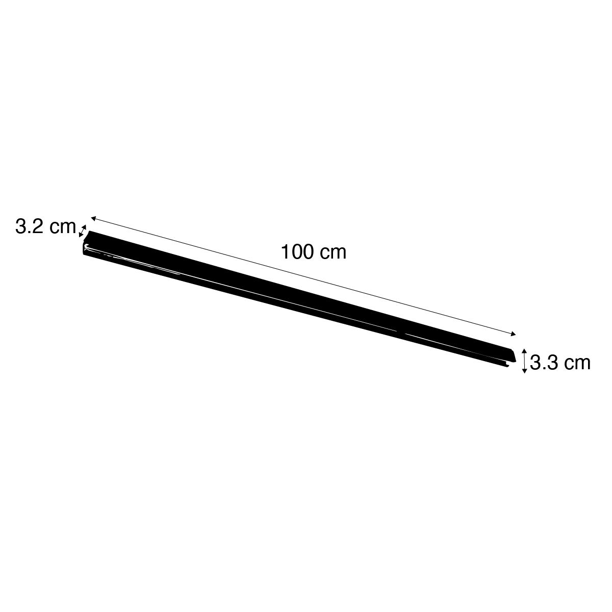Moderne 3-fase rail wit 100cm - 3-Phase