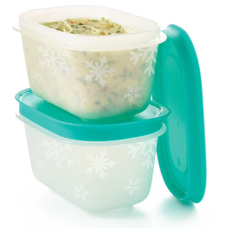 Eiskristall 170 ml (2) Zwei kleine Gefrierbehälter mit Deckel für Kräuter oder kleine Portionen