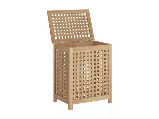Bac à linge 50x35x60 cm bois de teck massif