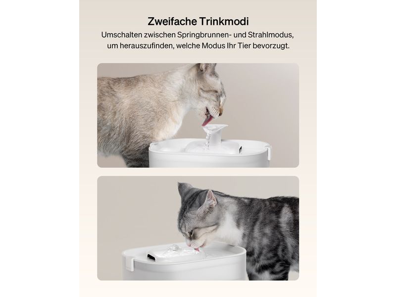 Petlibro Dockstream kabellose Wasserfontäne Weiss Kabelloser Petlibro Dockstream Trinkbrunnen mit Pumpe und Filter für Katzen und Hunde