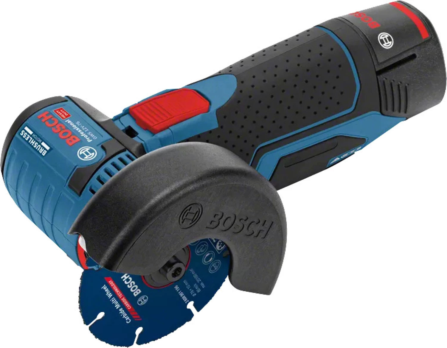 Bosch GWS 12 V-76 12V Li-Ion accu haakse slijpmachine set (2x 2,0Ah accu) in tas - 76mm