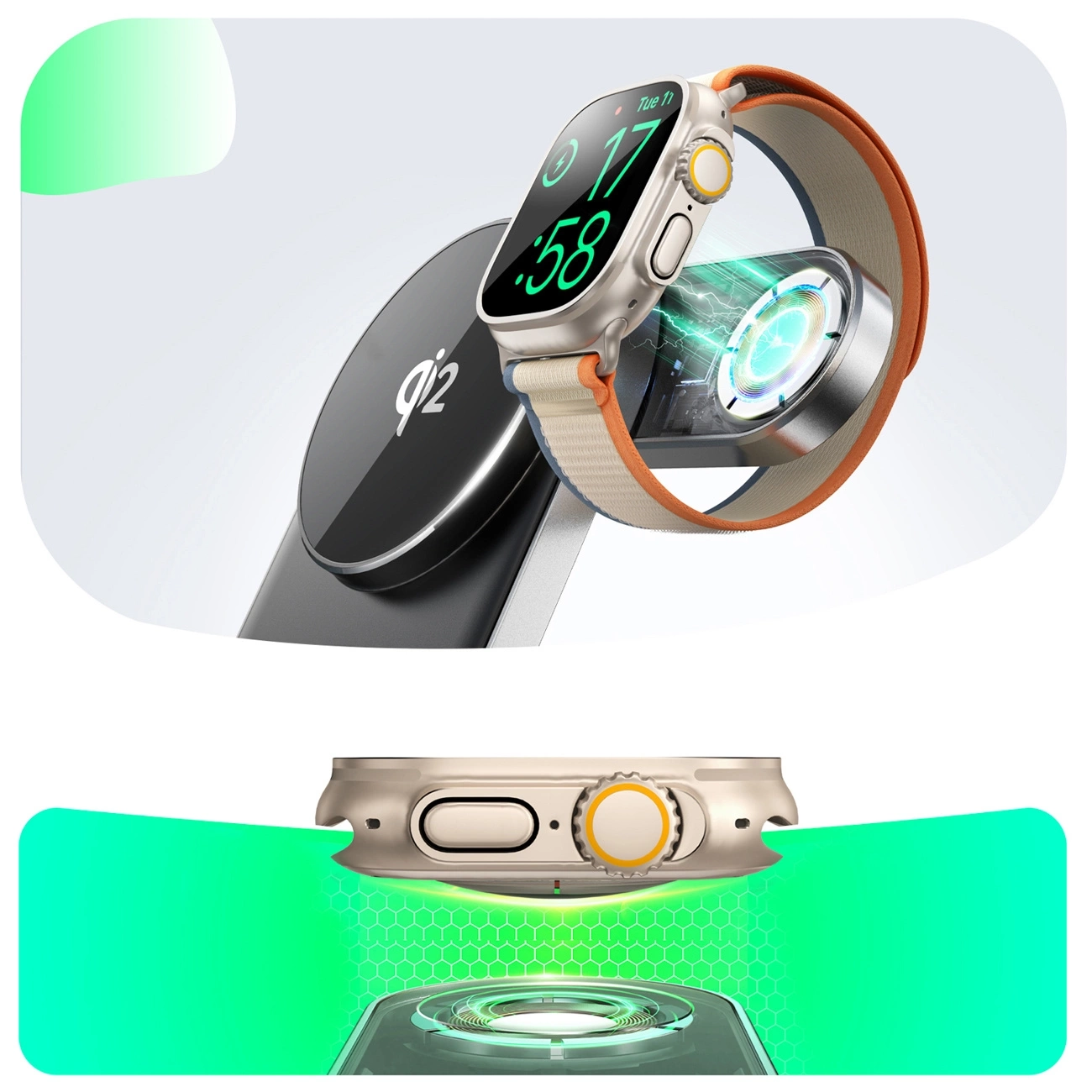 (15W) 3in1 MagSafe Ladegerät Qi2 Wireless Charger Ladeständer für Apple Watch / Smartphone / AirPods (JR-W17) - Schwarz