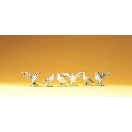 Preiser 47084 - 1:25 Tauben, 6 Stück