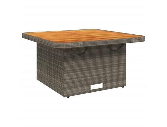 VIDAXL - Table de jardin gris 80x80x71 cm résine tressée et bois acac...
