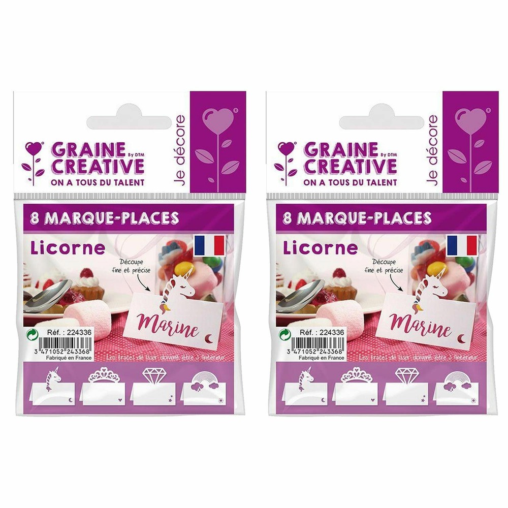 16 marque-places licorne 7 cm