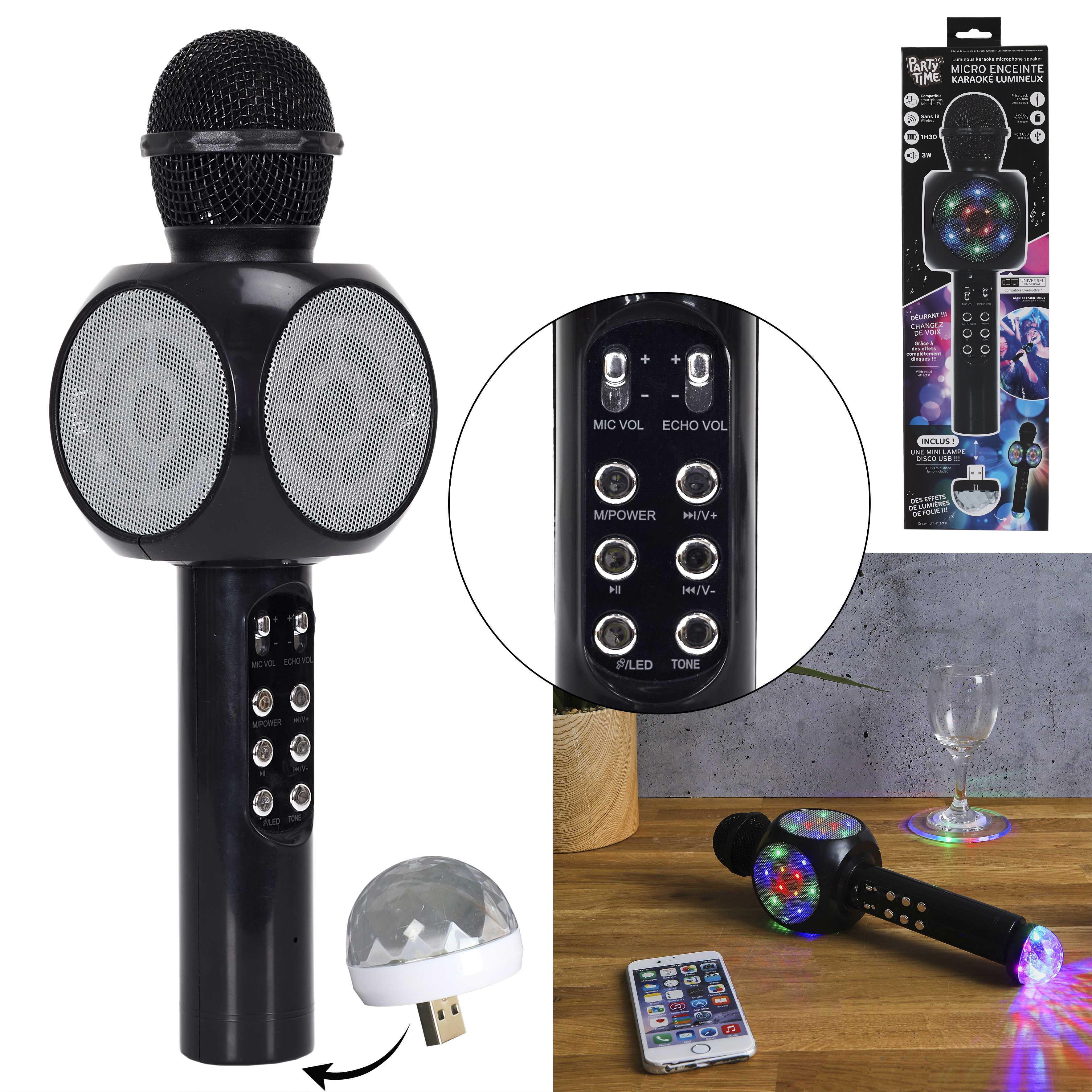 MICRO KARAOKE LED ET LAMPE DISCO USB